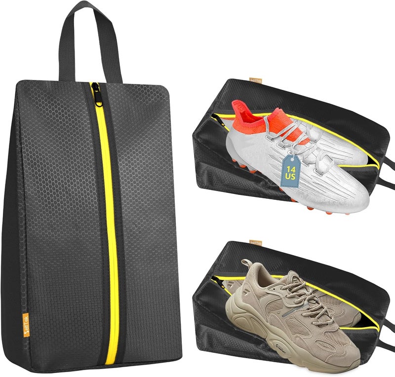 SelfTek Smell Proof Shoe Bags for Travel - Cleat Bags for Sports Smell Proof, Water-Resistant Travel Shoe Organizer with Active Carbon Fabric, Lightweight Gol-f soccer cleats Shoe Bag - Image 1